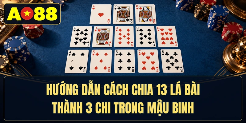 Hướng dẫn cách chia 13 lá bài thành 3 chi trong mậu binh